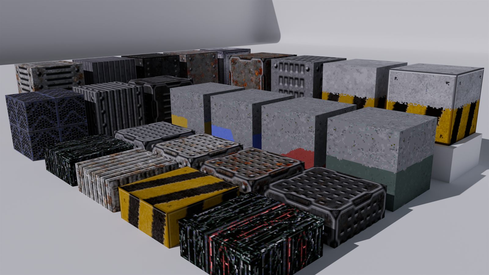 Sci-fi texture pack shown on blocks